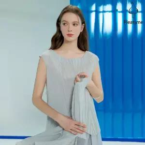 [플리츠미][최초가 99000원] 사선주름 플리츠 블라우스_HPBLM023001