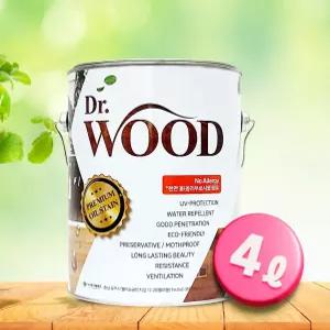 친환경인증 (SM테크) 닥터우드 오일스테인 4리터 오일스탠 방부목 데크 목재보호용페인트 방수 방부 방청 나무에칠하는페인트