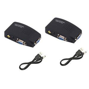 2X AV to VGA 어댑터 RCA VGA 컨버터 PC RCA 컴포지트 S비디오 AV 입력 to PC VGA LCD 출력 컨버터 스위치