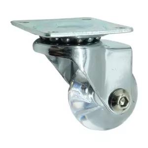 소형 투명 무소음 인라인 바퀴 캐스터 4cm(1.5인치) 회전형