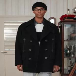 헤지스 남성 24FW [반값세일][로잉클럽] CASENTINO 피코트 HZCO4D051BK