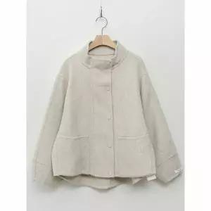 [하프클럽/샵앤]여성 핸드메이드 울100 하프넥 가오리 집업 빅포켓 숏코트 SIU-WJK-