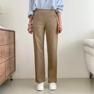 [코튼 일자바지] 가을 여성 코튼 스판 일자핏 팬츠 베이지+블랙 면바지