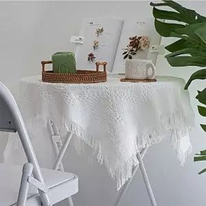 식탁보 테슬 원형 사각 협탁보 냉장고 덮개 50x50-WB5DDFA