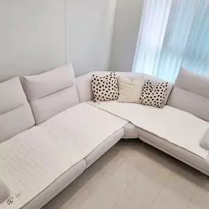 [효재] 내츄럴 광목 소파패드 3인용 사계절 자수 패드