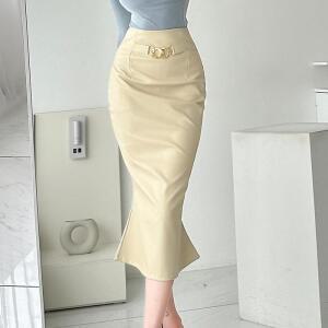 여자 겨울 오피스룩 트임 머메이드 롱스커트_3