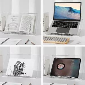 폴딩 투명 독서대 13단계 각도조절 북스탠드 태블릿 노트북 거치대 아크릴 받침대