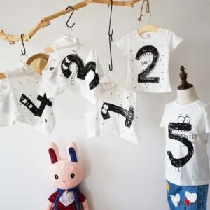 아동 숫자 반팔티 키즈 주니어 영아 유아 영유아 초등 학생 맨투맨 남아 여아 옷