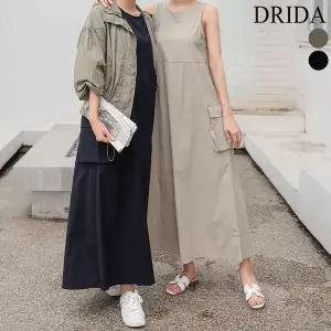 [엄마옷드리다]여자 여름 바스락 나일론 맥시 롱 나시 민소매 원피스 미시 캐주얼 나들이_P370340624