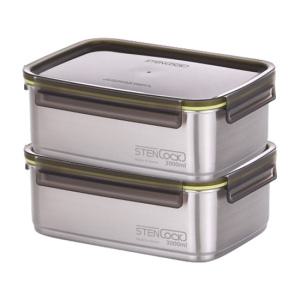 스텐락 국산 스텐밀폐용기 슈어 직사각 10호 2p세트