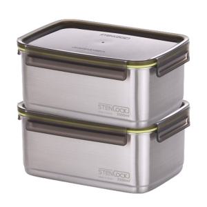 스텐락 국산 스텐밀폐용기 슈어 직사각 11호 2p세트