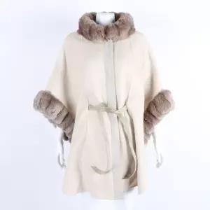 [구구스]중고명품 로로피아나 퍼 트리밍 캐시미어 케이프 66 (NO 10065345)