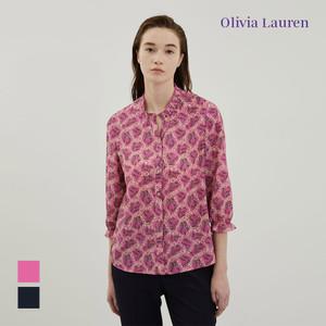 [올리비아로렌] 프릴넥 플로럴 블라우스_VOCNL4M3241