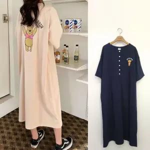 [보리보리/보리맘]반팔 푸우 단추 수유 원피스 귀여운 수유복  ID569