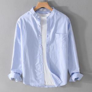 남자 셔츠 스트라이프 옥스포드 남방 긴팔 구김없는 정장셔츠 /헨리넥/차이나/긴팔/스판/슬림