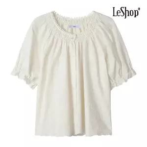 [르샵] BP4BL059A 레이스 넥라인 주름 블라우스