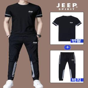 JEEP 남성 반팔 스포츠 세트 아웃도어 여름 스포츠웨어