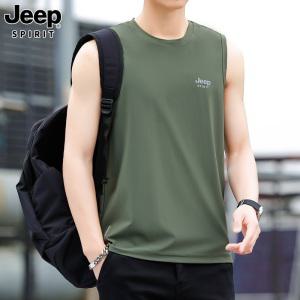 JEEP SPIRIT 남자 쿨 나시 민소매 티셔츠 기능성 스포츠 스판 런닝