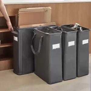 리본제이 재활용 분리수거함 캐리백 슬림형+와이드형 풀세트 4P 택배박스 가정용 휴지통