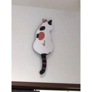 고양이 꼬리 벽시계 귀여운 흔들림 진자시계 살랑살랑 블랙 16인치 장식 북유럽