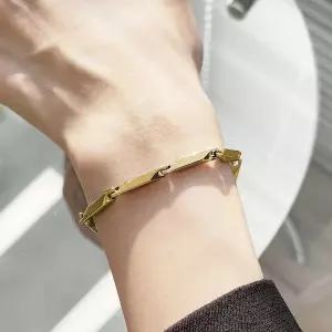 팔찌 18k 도금 여성 여자 변색없는 고급 입체 패션 주얼리 써지컬 대나무육각