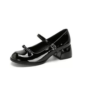 제이시 학생 리본구두 소가죽 5cm 통굽 메리제인 K287