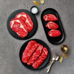 [롯데백화점]인정식탁 1등급 오늘자연 한우 알찬 구이세트 1호 (등심+안심+채끝)(팩당400g)