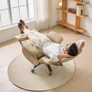 아르고밀러 천연가죽 중역의자 HR-F680L 무중력 사무용 1인 무선 전동 리클라이너 의자