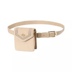 [엘르골프] 여성 글리터 포인트 벨벳 벨트백_6I67506