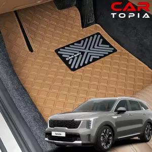 쏘렌토 MQ4 페이스리프트 스퀘어 바닥매트 가죽 카매트 발판 5인승 6인승 7인승 용품