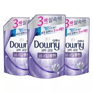 다우니 프리미엄 액체형 세제 냄새딥클린 퍼플 1.4L 3개