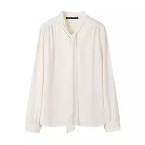 [미니멈][미니멈 에브리데이]타이넥 셔링 긴팔 블라우스 (EB3BA022D)