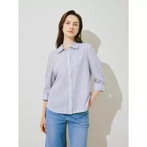 [요하넥스]린넨블렌드 스트라이프 셔츠_P404253164