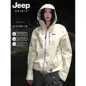JEEP SPIRIT 여성 아웃도어 자켓 루즈핏 후드 바람막이 캐주얼 3-in-1 자켓