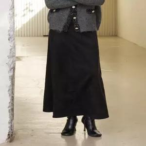 [GGPX]데일리 A라인 스웨이드 롱 스커트 (GPCWH010D)