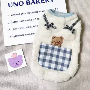 반려동물 체크포켓 애견 플리스 티셔츠 (WFJX06S)