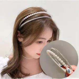 엘리샤 큐빅 진주 연예인 제니 명품 헤어밴드 머리띠