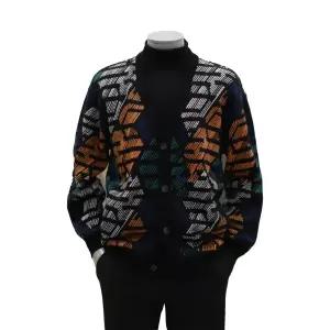 [롯데백화점]본매그넘 BON 23F/W 크리스탈 자가드 체크 블랙 남성 가디건 (BN3WSW882)