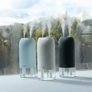 오아 듀얼미스트맥스 무선 미니 가습기 충전식 휴대용 소형 사무실 책상 탁상용 원룸 차량 통세척 무드등 자동수위감지