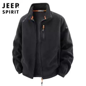 JEEP SPIRIT 남성용 가을 겨울 바람막이 점퍼 루즈핏 후리스 집업 자켓