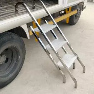 후크 사다리 스테인레스 접이식 발판 걸이형 옥상 카라반 3겹2단-높이60cm-A