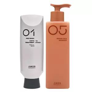 아모스 키토 트리트먼트 500ml + 리페어 시카 샴푸 1000g