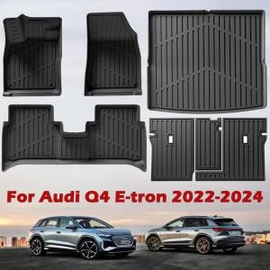 Audi Q4 E-tron 2022-2024 TPE 바닥 매트, 전천후 미끄럼 방지 방수 뒷 트렁크 패드 카고 라이너 인테리어