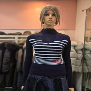 [에고이스트] 스트라이프 반폴라 슬림골지니트 ER4KL-567