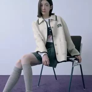 [롯데백화점]쥬크 알파카 블렌디드 니트 배색 하프코트 Z254MSG714