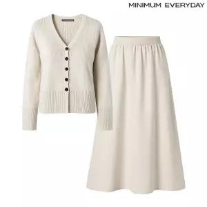( 에브리데이)브이넥 니트 가디건 롱 스커트 셋업 (EB4OW016D)