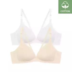 수아팜 주니어 3단계 코튼 스판 브라 2매_아이보리/스킨