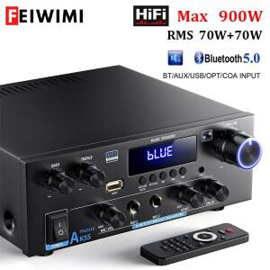 블루투스 수신 증폭기 AK55 스테레오 오디오 앰프 사운드 채널 2 0 디지털 블루투스 리시버 AMP RMS 70W 70W FM USB 차량용 홈시어터 노래방