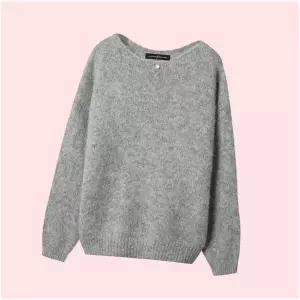 나인식스뉴욕 79 자개 포인트 루즈핏 박스 긴팔 롱슬리브 울 니트 니트티 스웨터 티셔츠 상의 (NO4KT011L