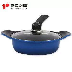 키친아트 세라믹통주물S냄비(전골-24cm) 김치찌개냄비 양면코팅냄비 볶음웍 탕냄비